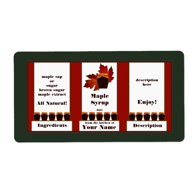 Etiqueta de Xarope de Mapeamento 3 (Frente)