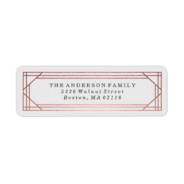 Etiqueta Deco de Arte Dourada Moderna Rosa | Férias