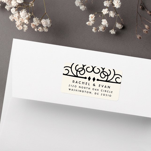 Etiqueta Deco Flourar Endereço de Devolução Sobredimensiona (Criador carregado)