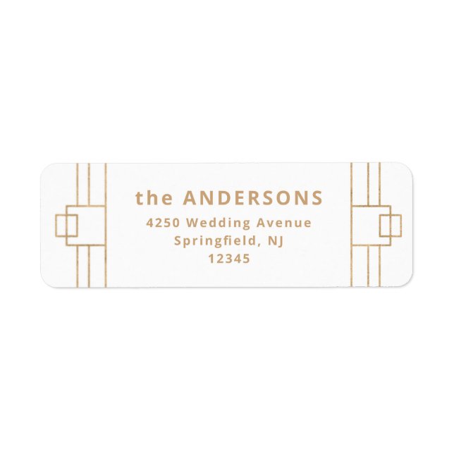 Etiqueta Deco Moderno | Faux Dourado e branco (Frente)