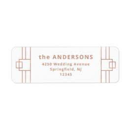 Etiqueta Deco Moderno | Faux Rosa Dourado e branco