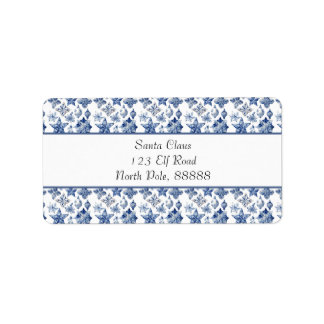 Etiqueta decoração de Natal em Azul Delft personalizável