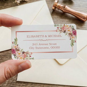 Etiqueta Decoração floral elegante do quadro Dourado