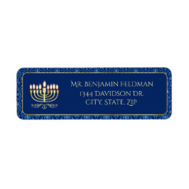 Etiqueta Decoração Menorah do ouro