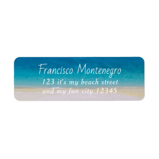 Etiqueta Decoração Mínima do Oceano Teórico da Praia Legal 