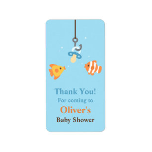 Etiqueta Decorações de Chuveiro de Bebê Isca de Peixe Fofo