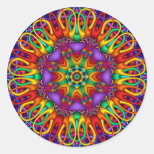 Etiqueta decorativa da mandala com cores