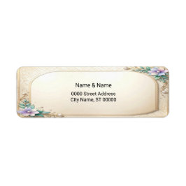 Etiqueta Decorative Floral Frame Return Address Label