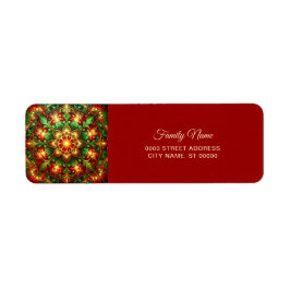 Etiqueta Decorative Red Green Holiday Return Address