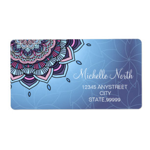 Etiqueta Deep Blue Glow Mandala ID361