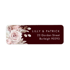 Etiqueta Deep Burgundy Blush Modern Wedding Return Address