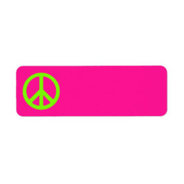 Etiqueta Deep Pink and Chartreuse Peace Symbol