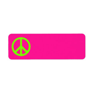 Etiqueta Deep Pink and Chartreuse Peace Symbol