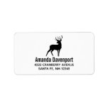 Etiqueta Deer with Antlers Black Silhouette Rustic<br><div class="desc">Address labels with an image featuring a black silhouette reindeer with big antlers.</div>