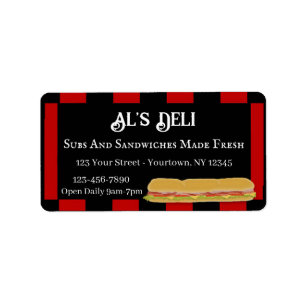 Etiqueta Deli Sub Business