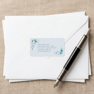 Etiqueta delicada de endereço de casamento floral