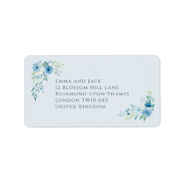Etiqueta Delicate blue floral wedding address return
