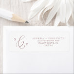 Etiqueta Delicate Rose Gold Return Address Label<br><div class="desc">These delicate rose gold return address labels are perfect for a modern wedding. The romantic minimalist design features lovely and elegant dusty rose blush pink typography on a white background with a clean and simple look. These labels can be used for a wedding, bridal shower, special event or any time...</div>