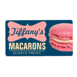 Etiqueta Deliciosos Macarons Franceses Rosa | Macarons Case