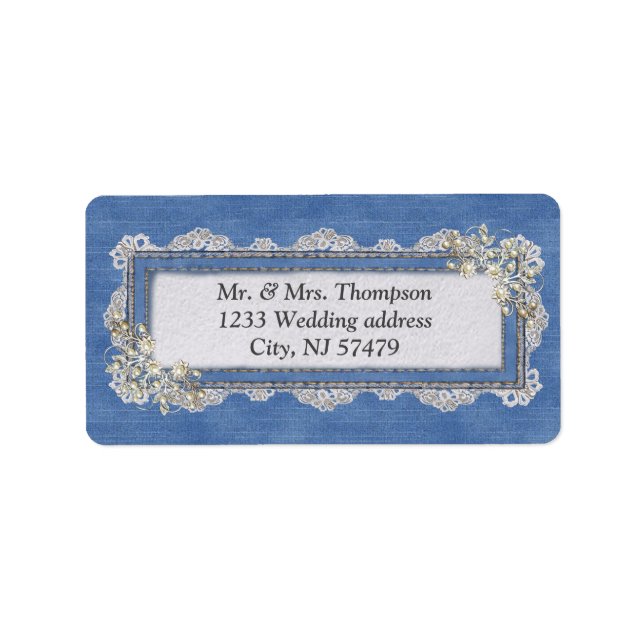 Etiqueta Denim Textured Lace and Pearls (Frente)