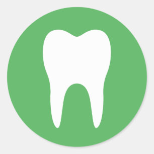 Etiqueta dental do dentista do verde da silhueta