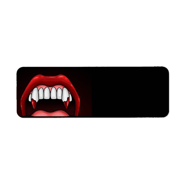 Etiqueta Dentes de Halloween de Vampiro (Frente)