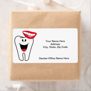 Etiqueta Dentista Dentes Dentes Rótulos de Sorriso