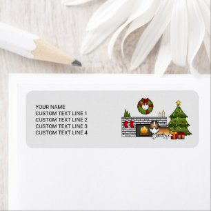 Etiqueta Desativar O Cachorro De Sheltie Em Uma Sala De Nat