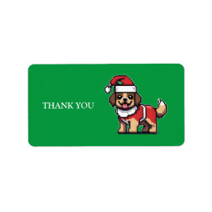 Etiqueta Desejamos-lhe um feliz natal com papais noeis de c