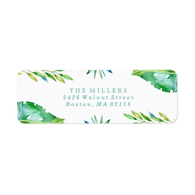 Etiqueta Desejos tropicais | Férias (Frente)