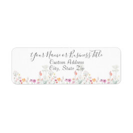 Etiqueta Desenho de Aquarela de Campo Selvagem