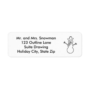Etiqueta Desenho de Contorno Rótulos de Endereço do Snowman