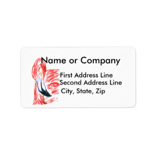 Etiqueta Desenho de Flamingoe do rosa da pintura a óleo do