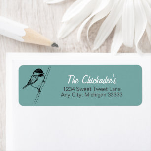 Etiqueta Desenho De Pássaro De Música Chickadee