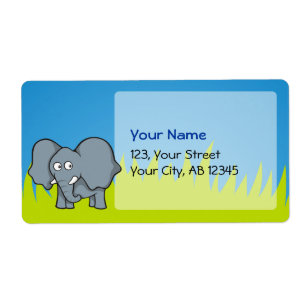 Etiqueta Desenhos animados cinzentos do elefante