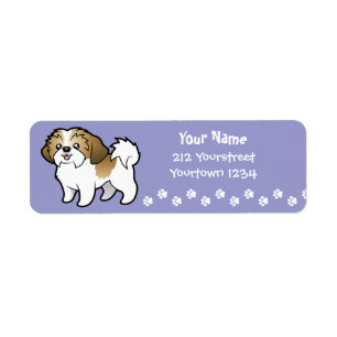 Etiqueta Desenhos animados Shih Tzu (filhote de cachorro