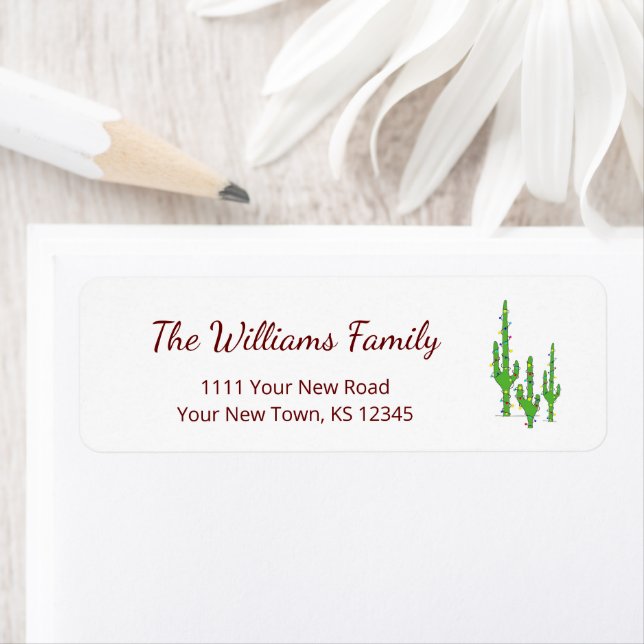 Etiqueta Desert Cactus Cinco de Mayo Endereço de Devolução (Insitu)