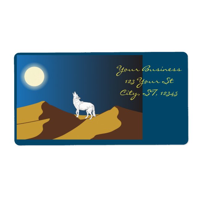 Etiqueta Desert Coyote Howling Full Moon Thunder_Cove (Frente)