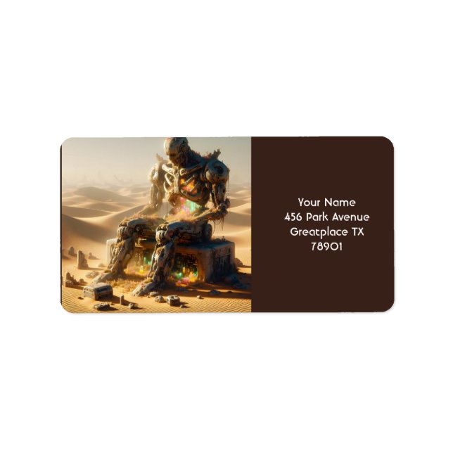 Etiqueta Deserto de Robôs Furiosos Fantasy (Frente)