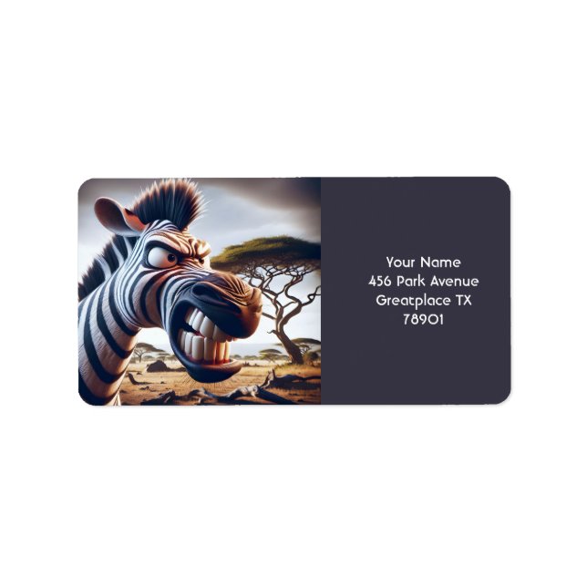 Etiqueta Deserto de Zebra Fresco Furioso Fantasy (Frente)