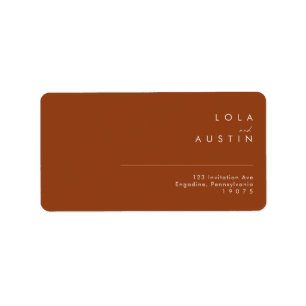 Etiqueta Deserto Simples   Terracotta Wedding RSVP Endereç