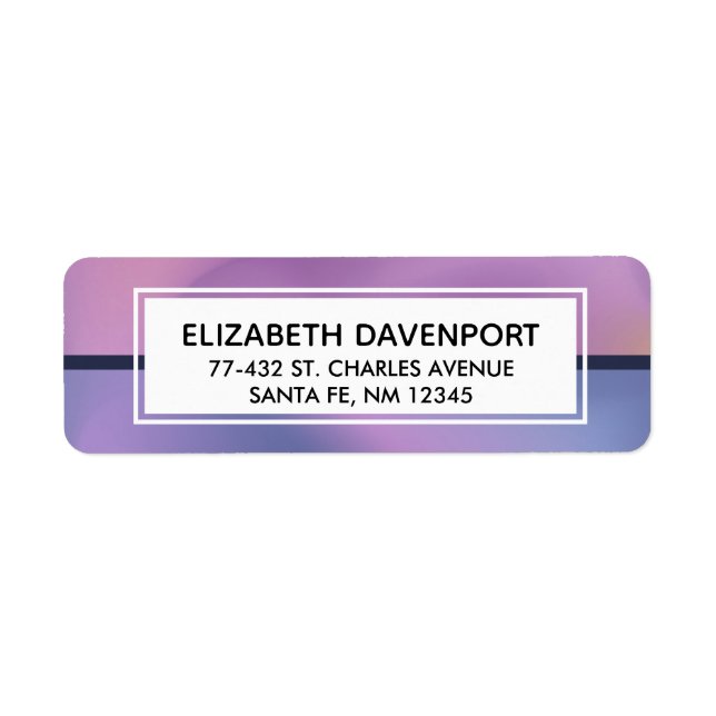 Etiqueta Design abstrato roxo e rosado moderno (Frente)