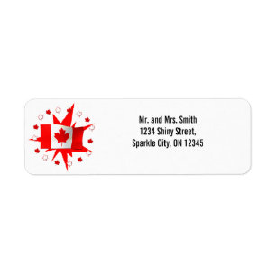 Etiqueta Design canadense da bandeira