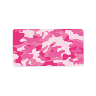Etiqueta Design cor-de-rosa e branco de Camo
