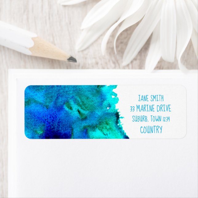 Etiqueta Design de abstrato de aquarela azul (Insitu)