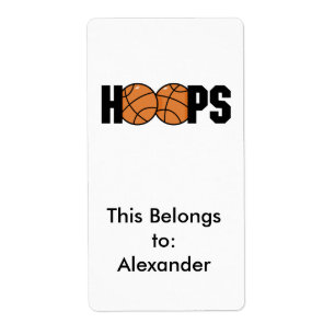 Etiqueta design de basquetebol