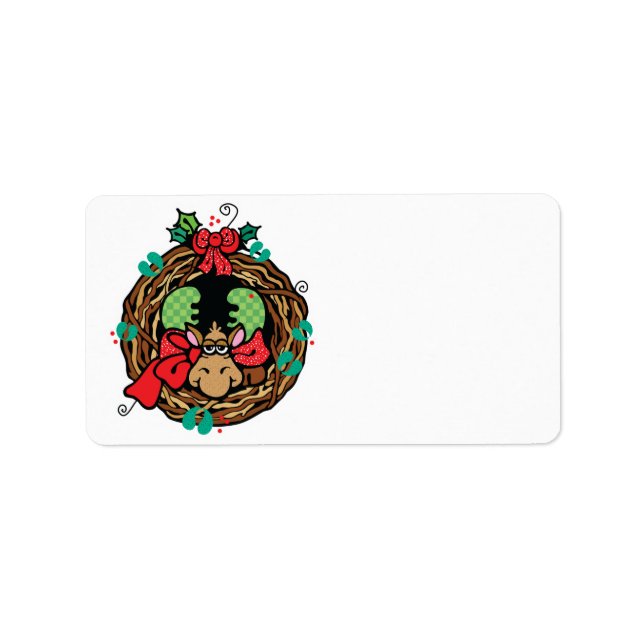 Etiqueta design de coroa de natal (Frente)