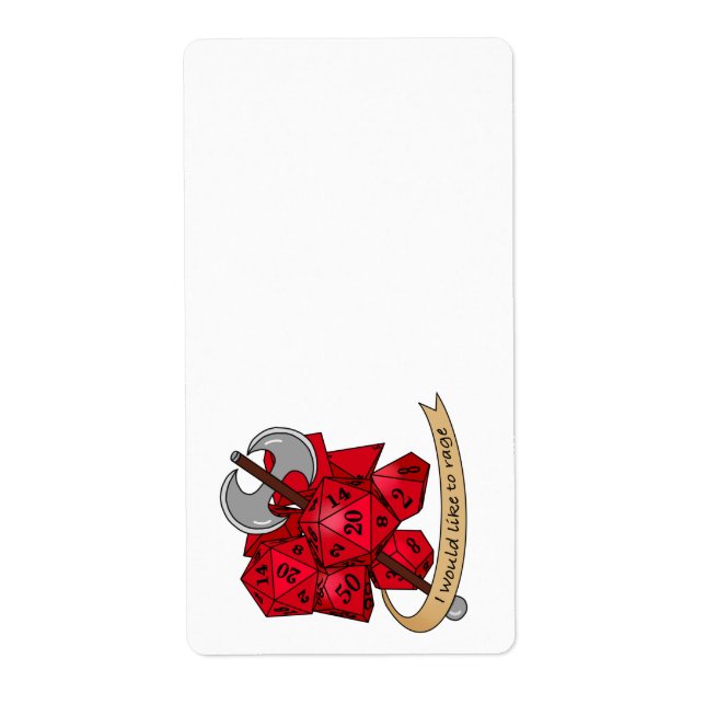 Etiqueta Design de Dice Barbary (Frente)