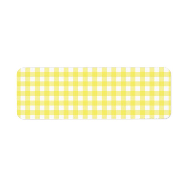 Etiqueta Design de Gingham Amarelo e Branco (Frente)