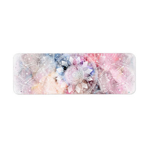 Etiqueta Design de mandala branco de cor branca